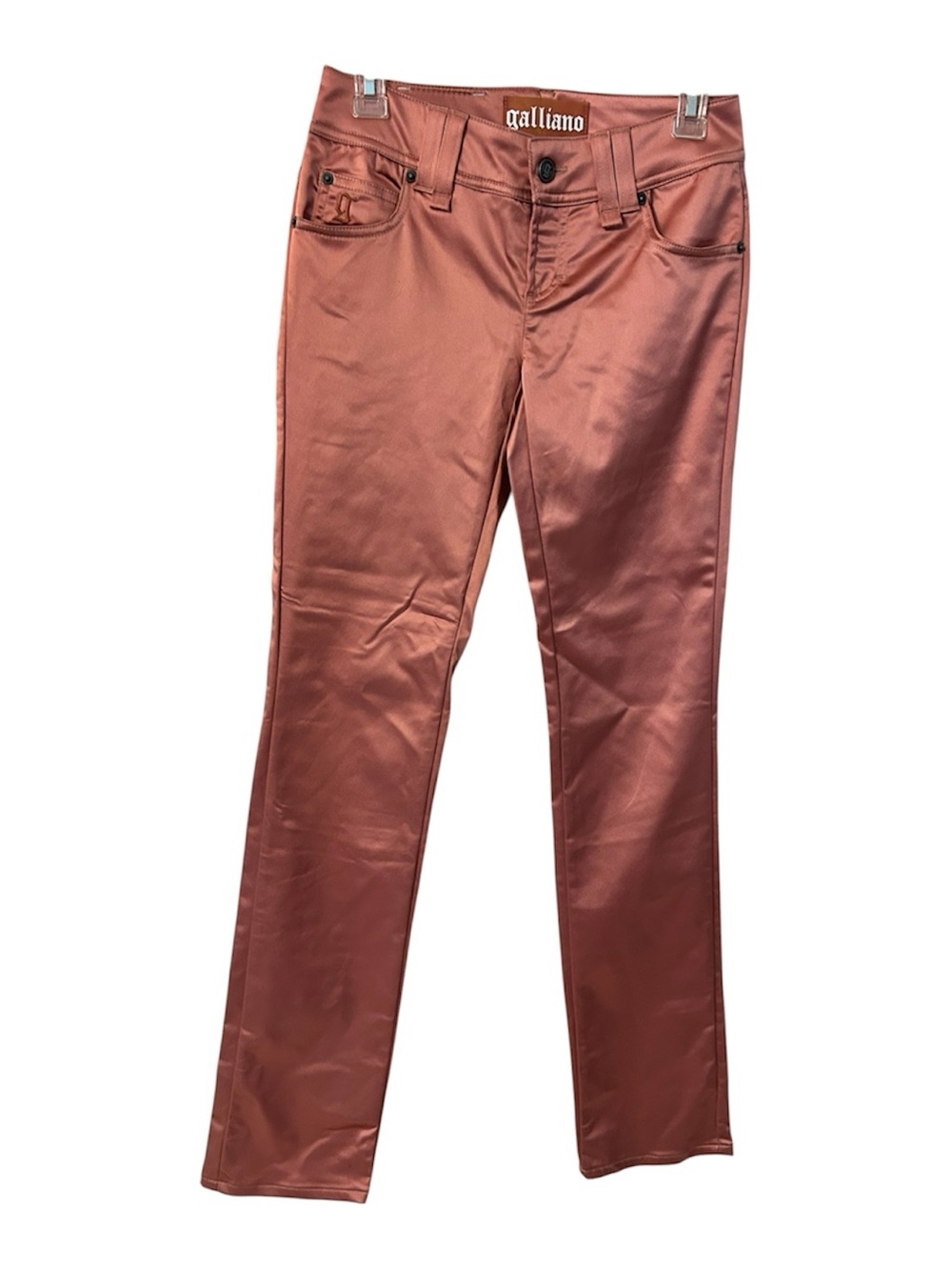 Galliano  vintage Y2KWomen's Metallic rose pink satin Slim Pants